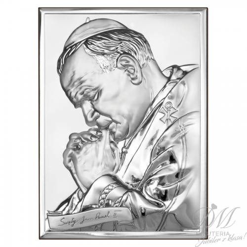 Obrazek srebrny Święty Jan Paweł II