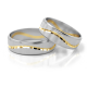 Obrączki ślubne płaskie satyna z diamentowaniem 6 mm