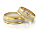 Obrączki ślubne płaskie zdobione białym złotem 6 mm